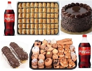 Süper Avantajlı Tatlı ve İçecek Kombini Pasta Baklava Ekler Kuru Pasta